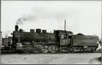 Ånglok tillhörande Deutsche Bahn, DB 55 2816 på rangerbangården i Nürnberg 1966.