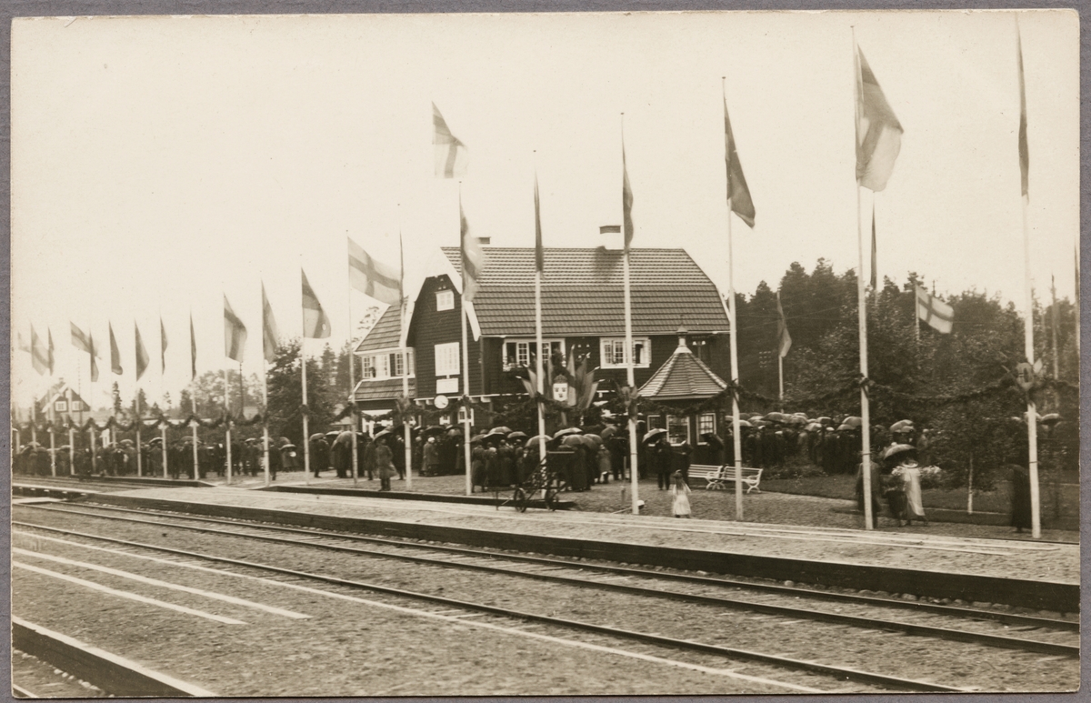 Invigning av banan Sveg - Hede på järnvägsstationen i Sveg 1924.