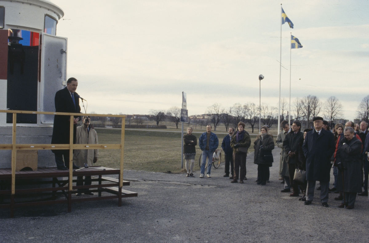 Invigning av fyrkuren från Brödstyckets fyr utanför Sjöhistoriska museet