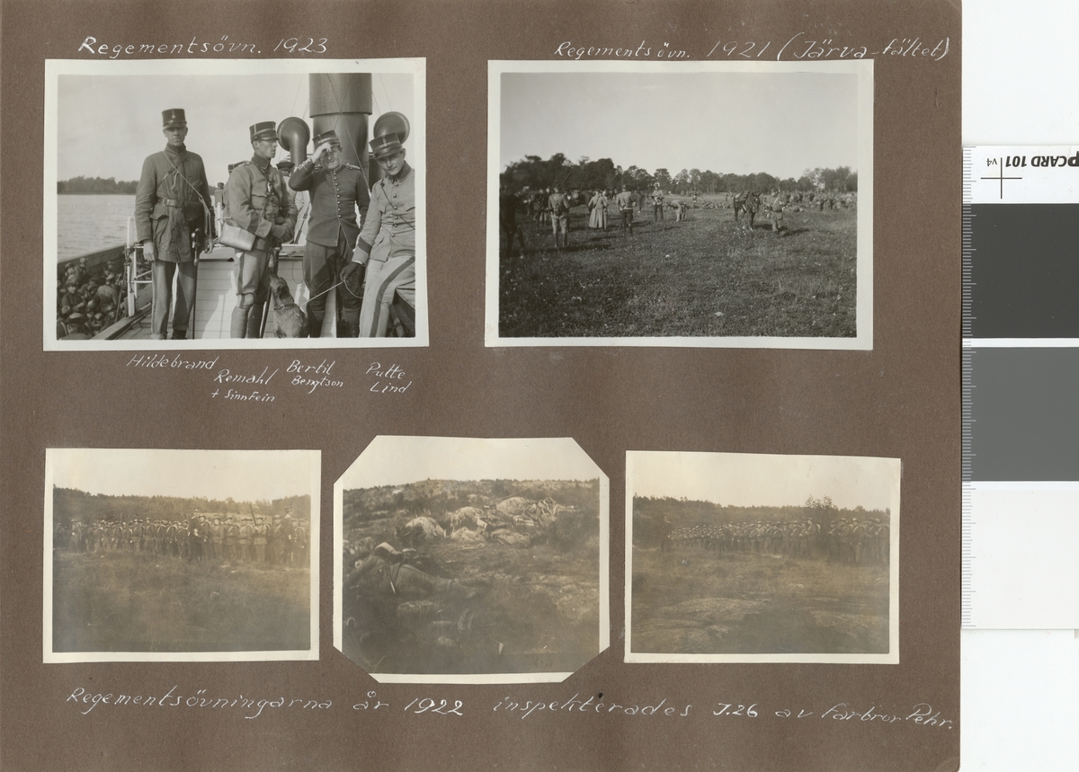 Text i fotoalbum: "Regementetsövning 1922".