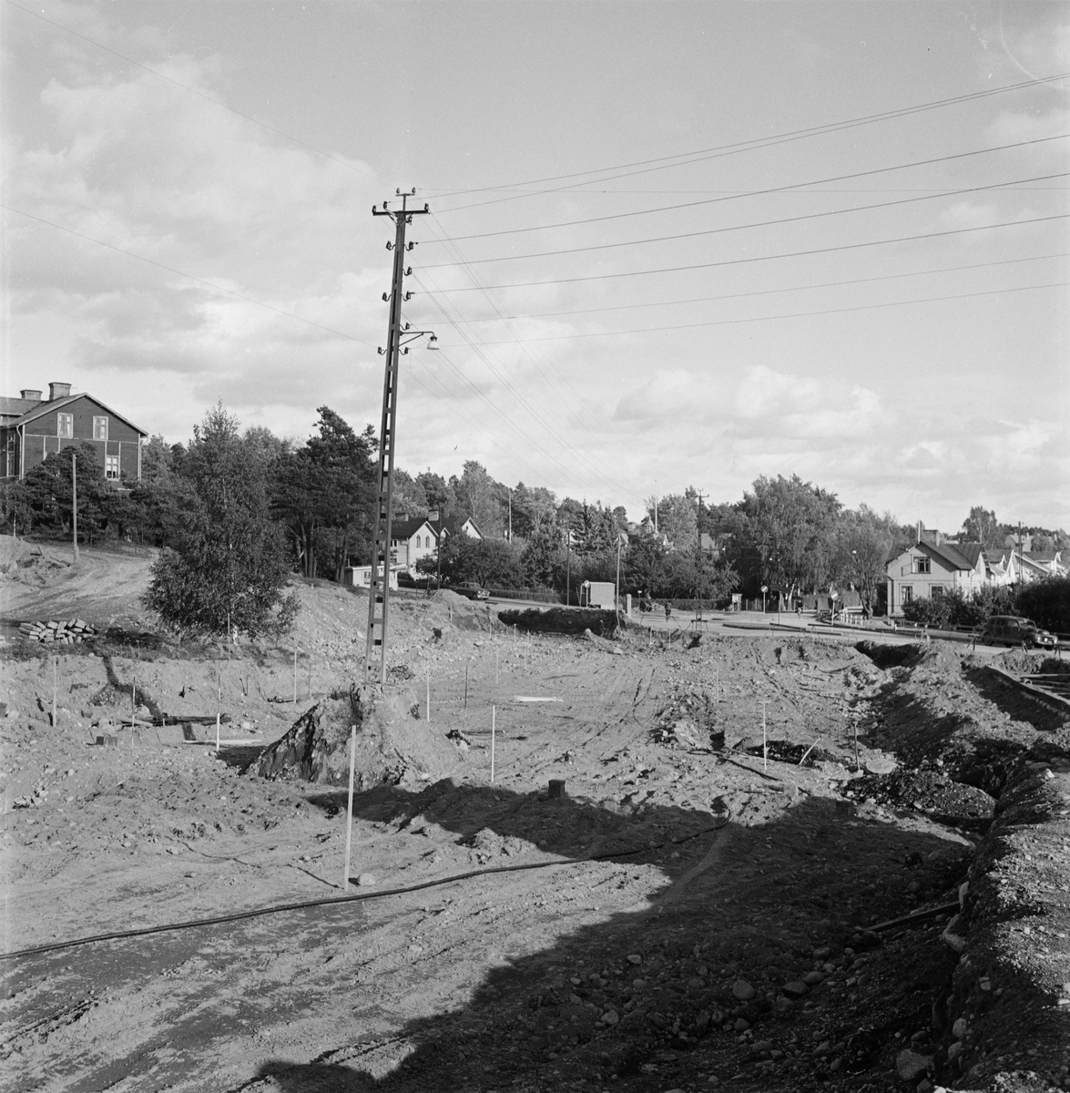 Vägdagen - vägbygge, Uppland 1954