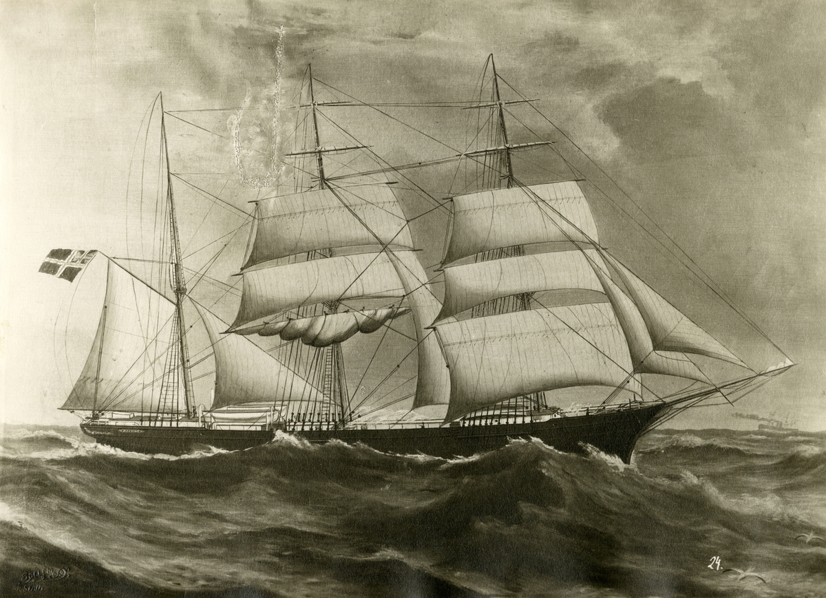 Fullrigger 'Høvding' (b.1868, A. B. Bull (J. Jensen), Fagerheim, Tønsberg, Norge)
