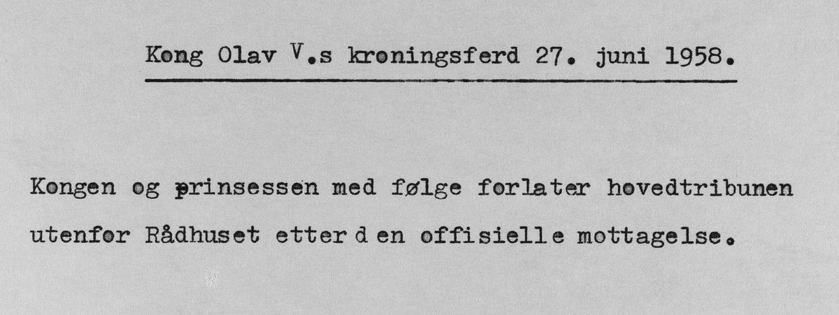 Kong Olav V.s signingsferd 27. juni 1958.