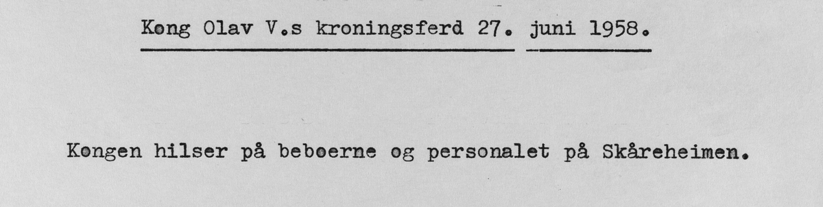 Kong Olav V.s signingsferd 27. juni 1958.