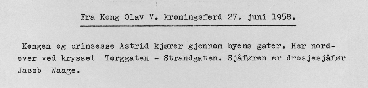 Kong Olav V.s signingsferd 27. juni 1958.