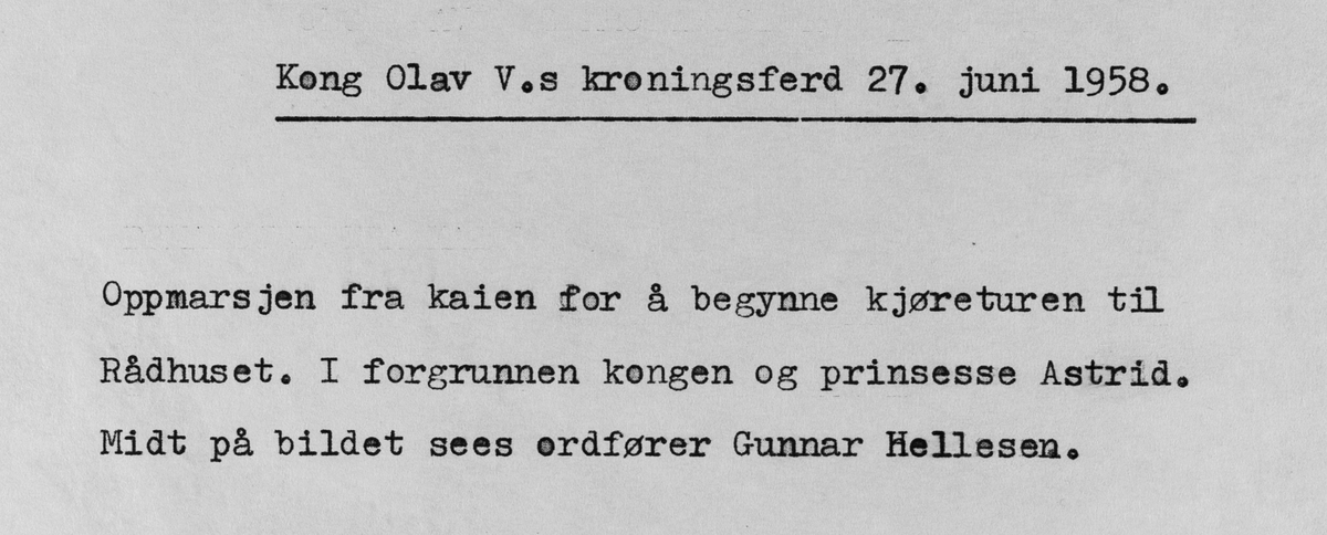 Kong Olav V.s signingsferd 27. juni 1958.