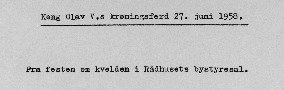 Kong Olav V.s signingsferd 27. juni 1958.