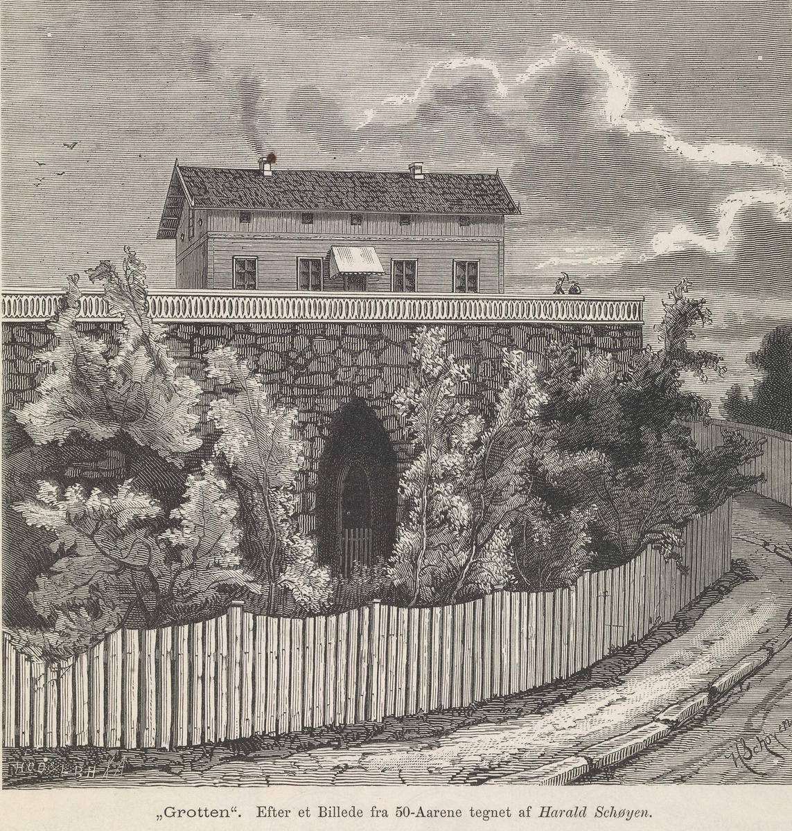 arkitektur, kunstnerbolig, grotte