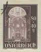 Frimärke ur Gösta Bodmans filatelistiska motivsamling, påbörjad 1950.
Frimärke från Österrike, 1948. Motiv av Salzburgerdomen. 