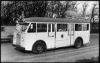 Göteborgs Spårvägar Aktiebolag buss 63, årsmodell 1934 trafikerade linje E mellan Ängsgården - Gårda Örgryte.