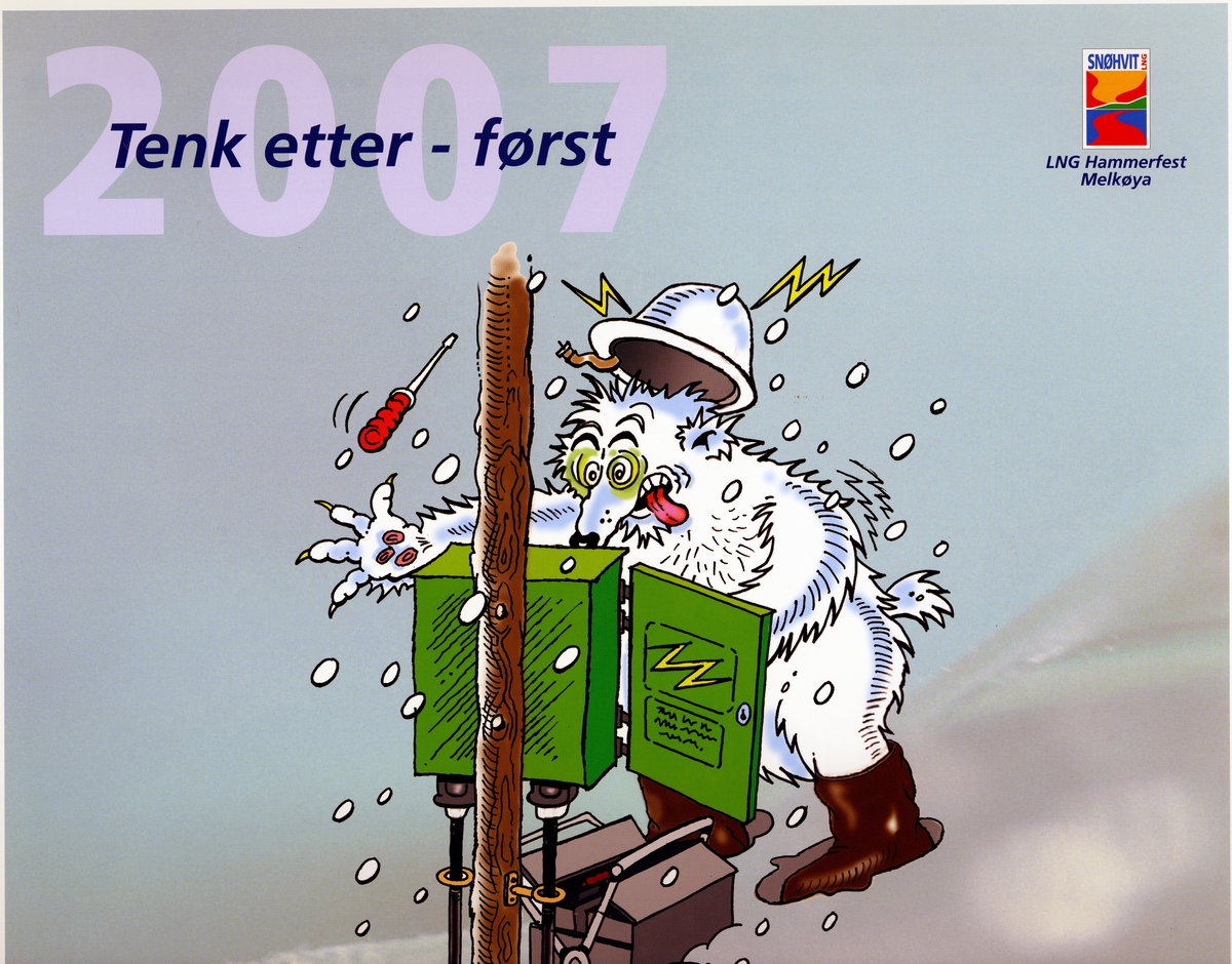 Situasjonsstudier fra arbeidslivet med en isbjørn.