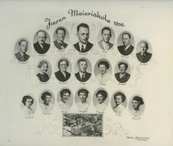 Fotomontasje sett saman av portrett av elevar og ansatte ved