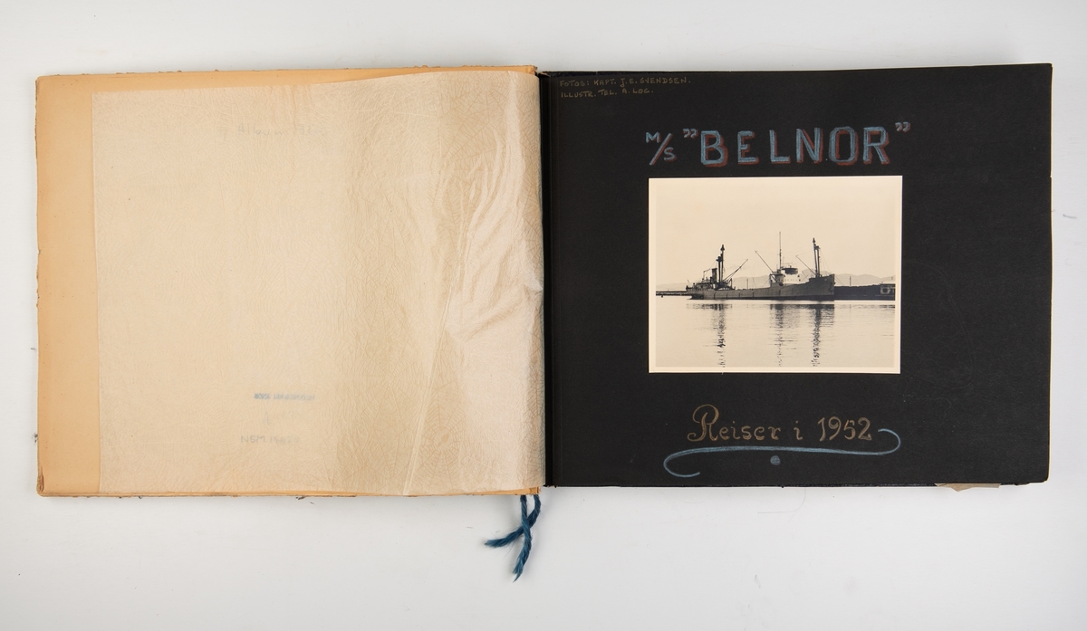 Album med fotografier av reiser med M/S 'Belnor' i 1952