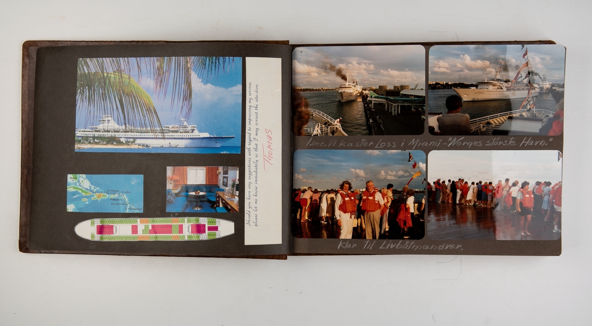 Album med fotografier fra cruise med 'Nordic Prince' i 1985. Cruise til Miami, Martinique og St. Martin.