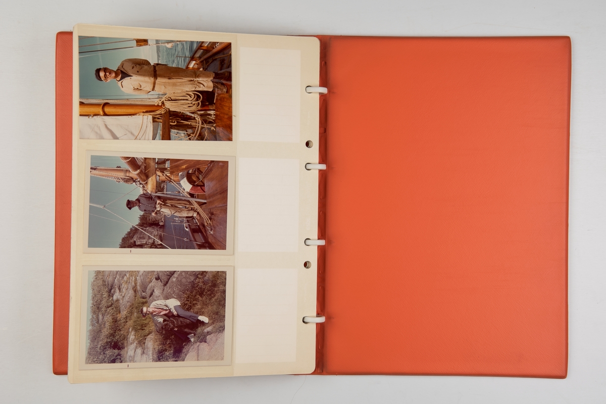 Album med fotografier fra reiser med lystbåt og havseiler 'Draug', konstruert av Christian Jensen