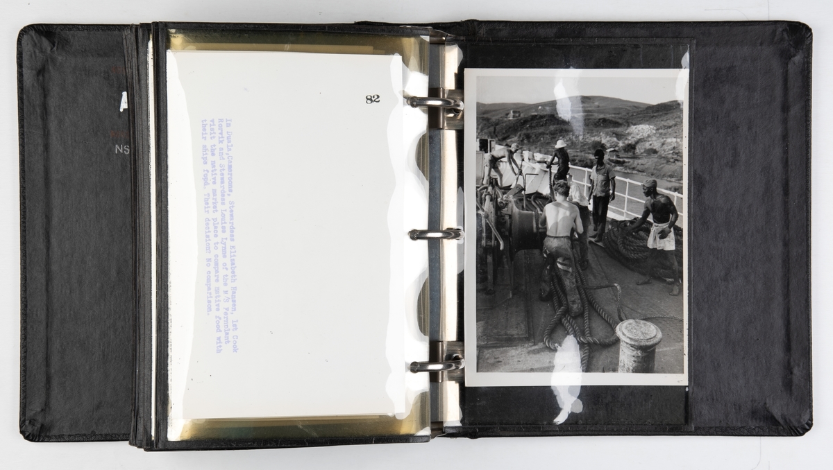 Album med fotografier av M/S 'Fernplant' (b.1939) i Lagos, Nigeria i 1948.