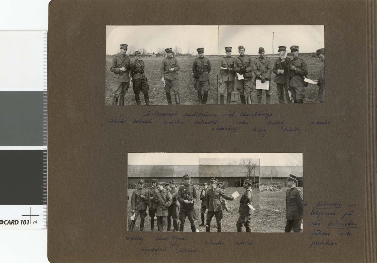 Text i fotoalbum: "AIHS fältövningar i Norrtälje 26-30 april 1938."