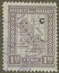 Frimärke ur Gösta Bodmans filatelistiska motivsamling, påbörjad 1950.
Frimärke från Paraguay, 1927. Motiv av karta över Paraguay.