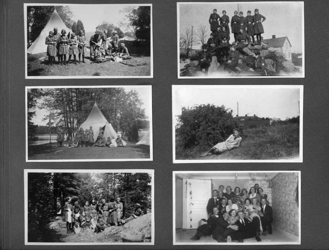Porträtt och gruppbilder; scener från bad, fiske, skidåkning, skridskoåkning, hemmiljöer och utflykter.