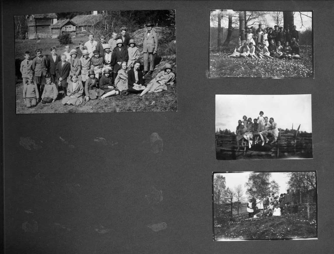 Porträtt och gruppbilder; scener från bad, fiske, skidåkning, skridskoåkning, hemmiljöer och utflykter.