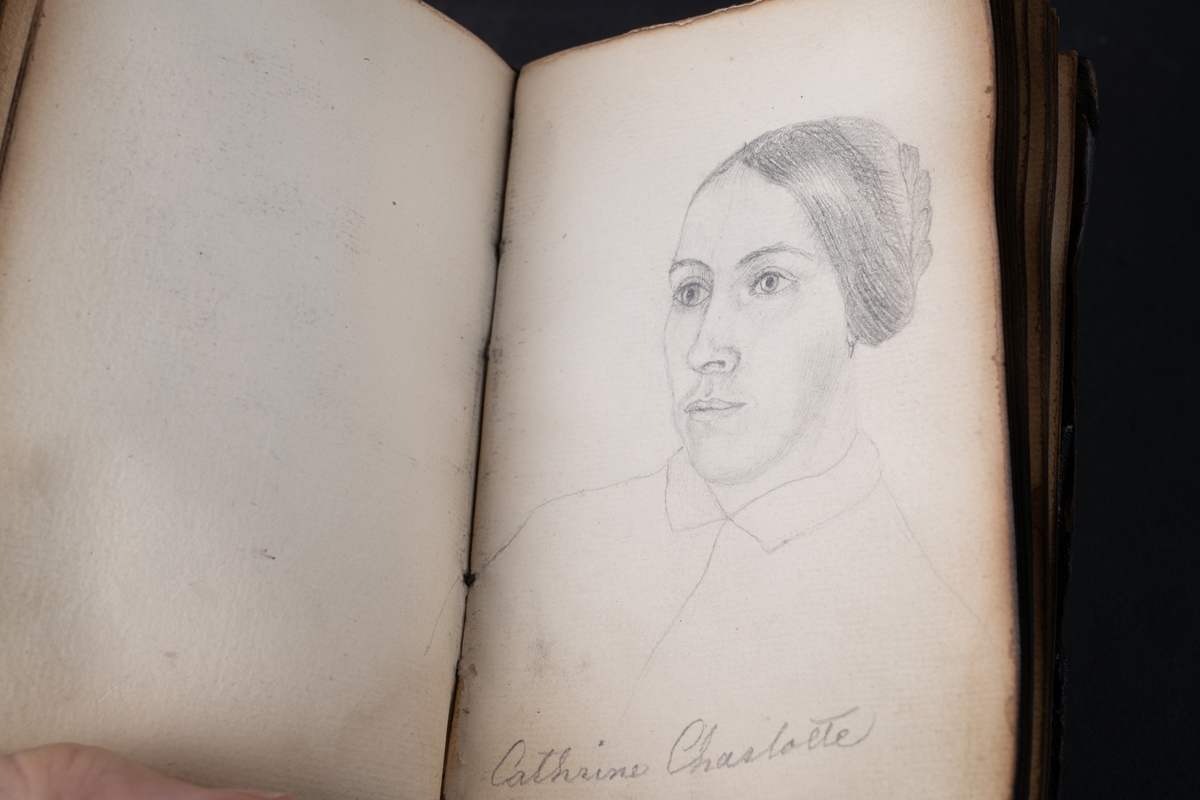 Skissbok med studieporträtt i blyerts av Wilhelmina Lagerholm (1826-1917).  Skisserna är förmodligen tecknade i Örebro under våren och sommaren 1850. I november samma år flyttade Wilhelmina Lagerholm till Stockholm för att studera teckningskonst och måleri. Boken är skadad genom brand. Några av bilderna är daterade och flera har namn på den avporträtterade. De föreställer släktingar, familjemedlemmar samt vänner och bekanta i Örebro.
Finns i OLM-PS-15, F:5