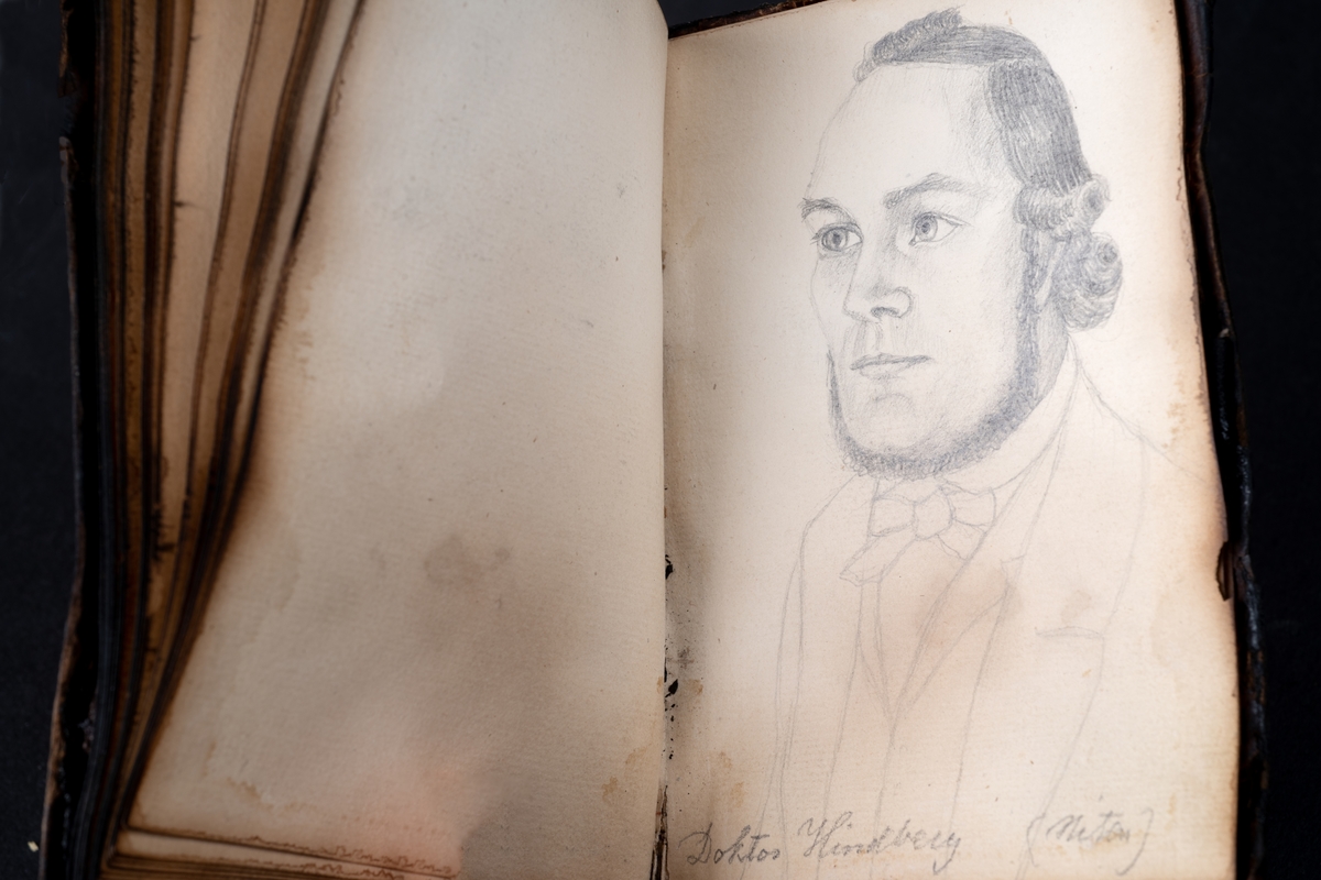 Skissbok med studieporträtt i blyerts av Wilhelmina Lagerholm (1826-1917).  Skisserna är förmodligen tecknade i Örebro under våren och sommaren 1850. I november samma år flyttade Wilhelmina Lagerholm till Stockholm för att studera teckningskonst och måleri. Boken är skadad genom brand. Några av bilderna är daterade och flera har namn på den avporträtterade. De föreställer släktingar, familjemedlemmar samt vänner och bekanta i Örebro.
Finns i OLM-PS-15, F:5
