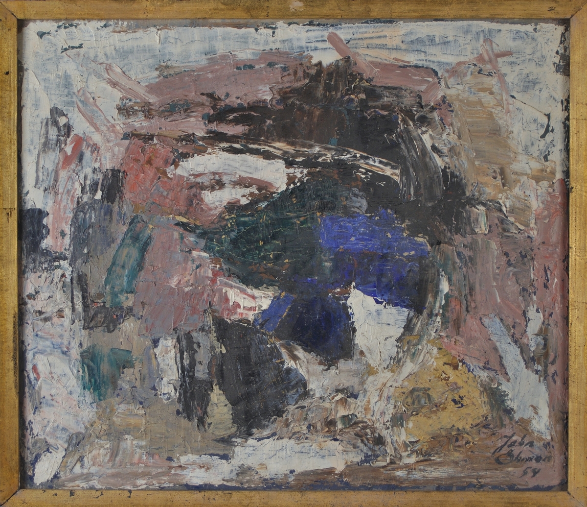Målning. Illusion 1954, av John Öhman.