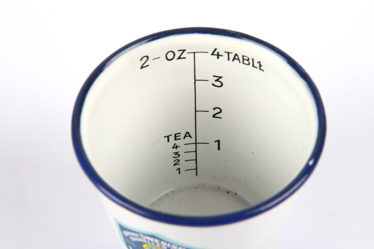 Lite målebeger med ulike mål.