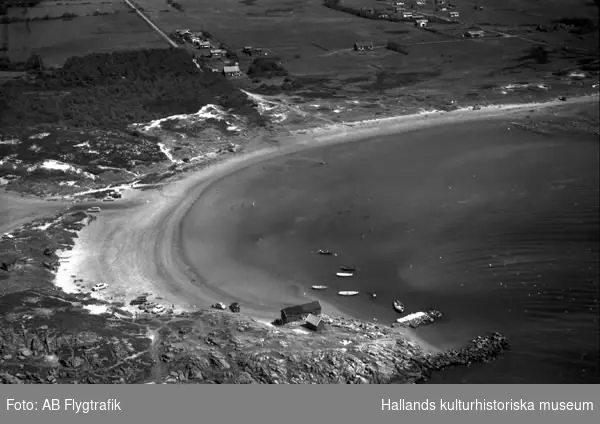 Flygbild. Strandvy med sandstrand och hav. Bilar på stranden. Båthus. Ekor i vattnet. Skymtande sommarstugor. Träd och buskar.
Text fotokopians baksida: "leverans 1 maj 1963. 250 st vykort 10,5x15 cm. Bilden förminskas. Text enligt nedan. Frigiven av Försvarsstaben 798/62. Blankt utan vit kant. Förlagstext enligt nedan.", "Detta fotografi n:r 798/1962, får, vid laga påföljd, icke utan särskilt tillstånd reproduceras. A/B FLYGTRAFIK DALS LÅNGED.", "FÖRSVARSSTABEN. Granskad och tillåten för försäljning, saluhållning, utdelning och utförsel jämlikt Kungl. Kungörelsen den 31 augusti 1940 (nr 802).", "Text: Flygfoto över Långasand. Förlag: Kooperativa, Slöinge."
Numreringen är AB Flygtrafiks med prefixet FF. Samtliga versioner, såsom neg, fotokopior, vykort etc, i AB Flygtrafiks bildsamling har alltid samma reg.nummer.