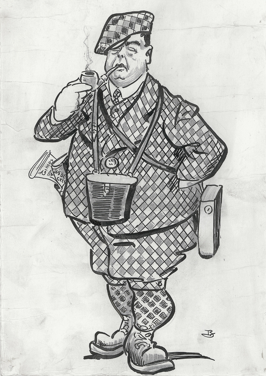 karikatur, mann, helfigur