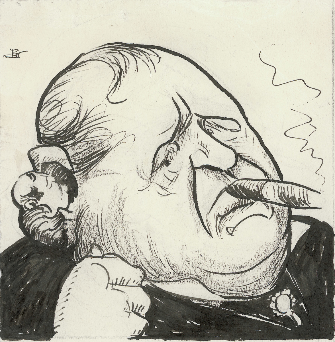 karikatur, mann, hodebilde