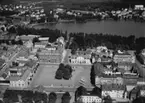 Flygfoto över Nässjö i Jönköpings län.  Nr: 1201/1957