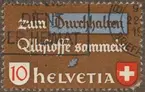 Frimärke ur Gösta Bodmans filatelistiska motivsamling, påbörjad 1950.
Frimärke från Schweiz, 1942. Motiv med uppmaning till lumpinsamling.