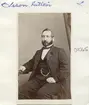 Porträtt av Adolf Fredrik Olsson. Från 1859 auditör vid Andra livgrenadjärregementet i Linköping. Även rådman i Linköping 1876 och förste sådan från 1890, jämte mångårig ordförande i Linköpings stadsfullmäktige med flera befattningar. Gift i Stockholm 1881 med Emma Augusta Bengtsson.