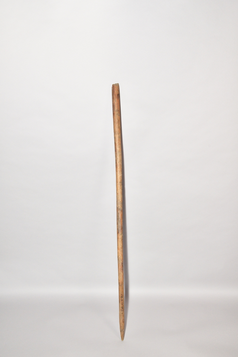 Talgspett, tre stycken, av granpinnar, avbarkade, tillspetsade i ena ändan.