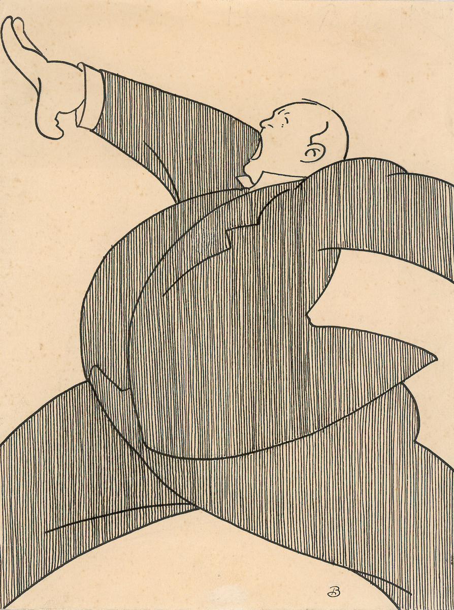 karikatur, mann, knebilde