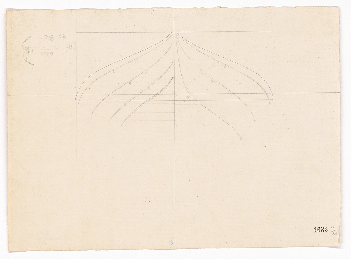 Skiss till spantruta för kunglig galär.