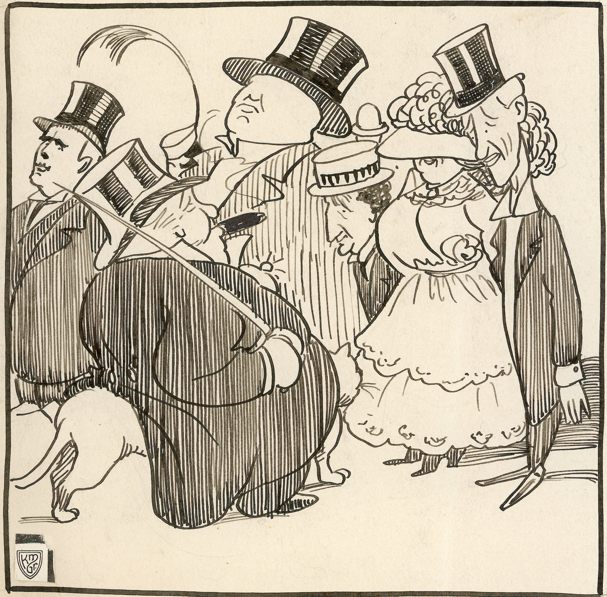 karikatur, gruppe