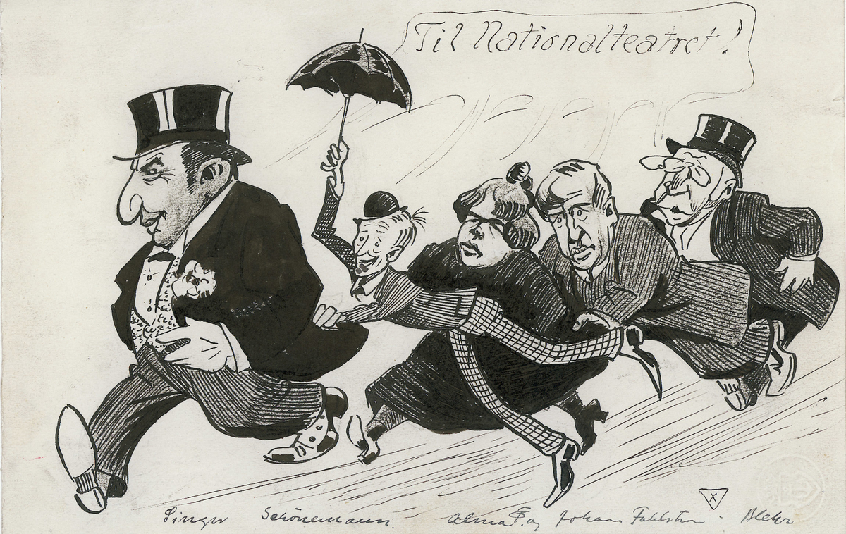 karikatur, gruppe