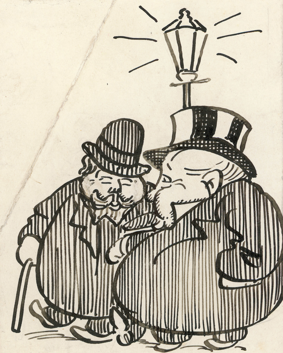 karikatur, menn, helfigurer