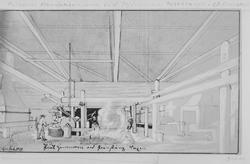 Akvarell av Carl Johan Constedt. Interiör av Stjernsunds sme