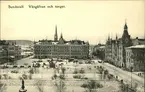 Vykort över Stora torget och Vängåvan i Sundsvall.