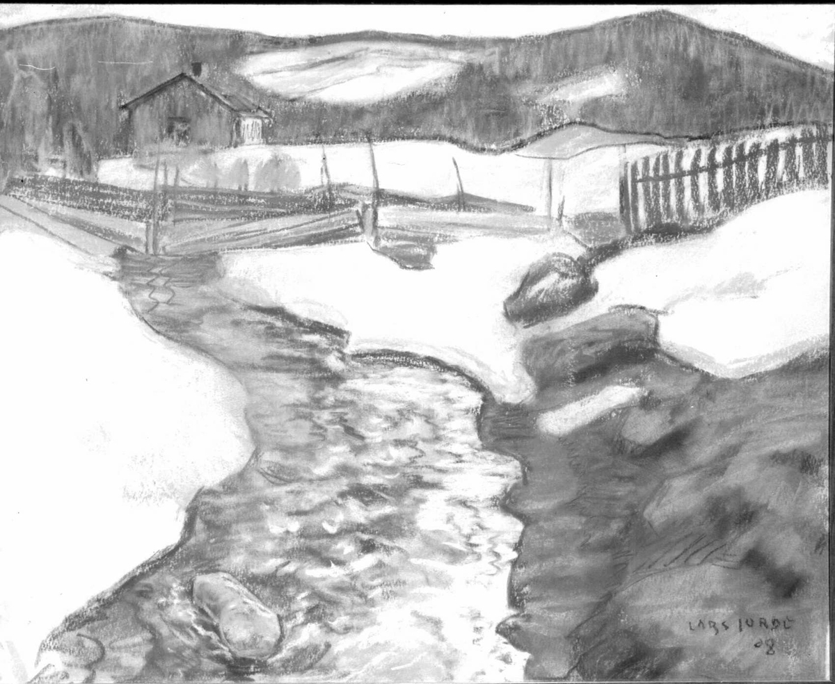 Repro: Maleri av bymotiv, Lillehammer.