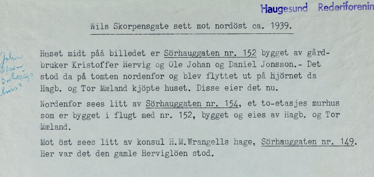 Niels Skorpens gate sett mot nordøst, ca. 1939.