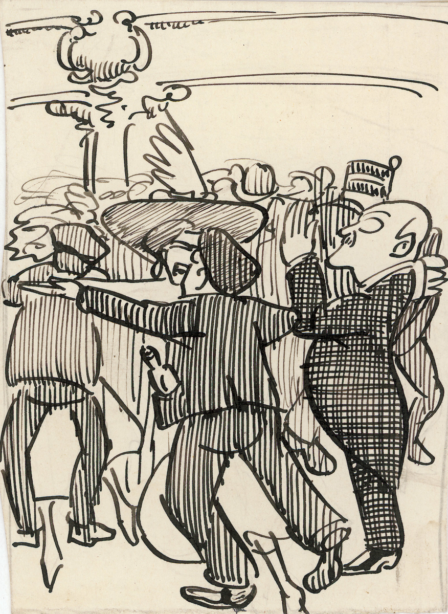 karikatur, gruppe