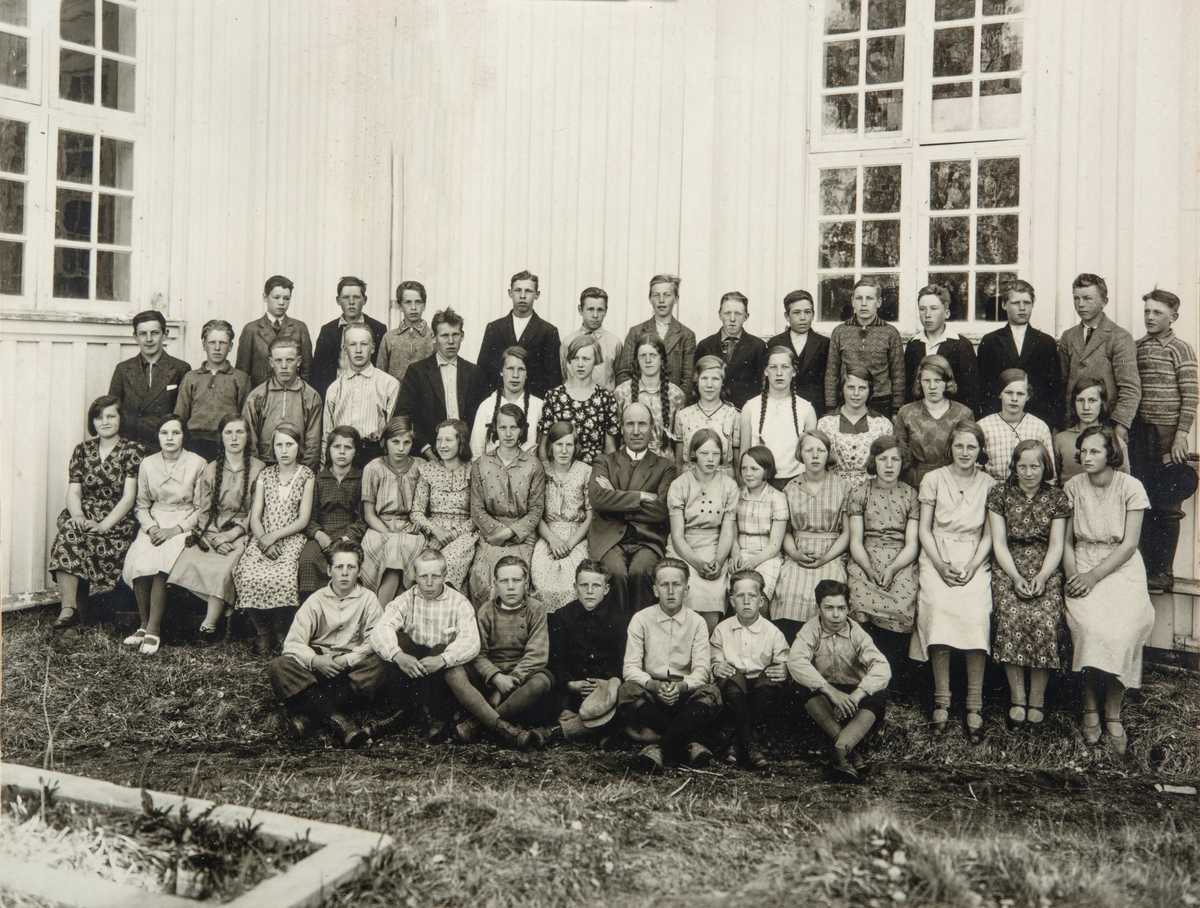 Konfirmanter i Vallset kirke 1933.
1. rekke: Ole Hval, Lars Morten Larsen, Sverre Mæhlum, Håkon Lundsbakken, Arne Furulund, Ottar Åseth, Oskar Enger.
2. rekke: Marthe Nordseth, Hulda Stensrud, Marie Johnsrud, Thora Olsen, Sigrid Kildalen, Signe Rosenlund, Ingrid Harildstad, Harald Olsen Kaldor (Presten), Olaug Søbaksveen, Elida Sæterkvern, Gunvor Kjeverud, Aslaug Starsveen, MagnhildPedersen Nybak, Nelly Skuggerud, Magnhild Tøstibakken, Aslaug Skjelseth, Grete Synøve Taug.
3. rekke: Lovise Nygård, Eva Rasen, Ester Andersen, Petra Evensen Standerholen, Solveig Lund, Dorthea Olsen, Emilie Bergly (Vestlund), Inga Bråthen, Martha Fjeldberg, Odvar Evensen, Gunnar Filseth, Erling Magnusen, Johan Johnsen, Erling Tønsaker.
4. rekke: Georg Rasen, Oskar Engstad, Petter Larsen, Peder Lillehagen, Ingvald Halvorsen, Bjarne Høgden, Sverre Myrvold, Arne Bjørndalen, Magnus Sagbakken, Even Brubakken, Magne Nydal, Ole Emilsen, Ingvar Olsen Lier. 
Konfirmanter som ikke er med på bildet: Petter Erling Galåsen og Sigmund Klafstad.