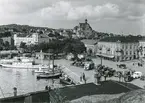 Strömstad år 1933. Inre hamnen med pass.-ångf. Olava av Halden.