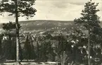 Vykort med motiv över Sundsvall med utsikt från Södra stadsberget.