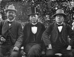 hage, menn, sittende knefigur, hatter, klokkekjeder