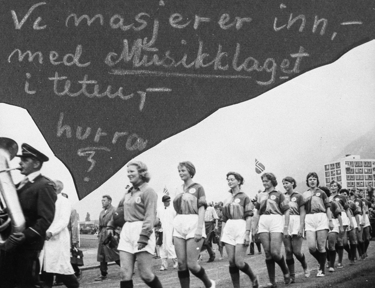 Sjukepleiarane sitt fotballag under Røde Kors veka i september 1959.